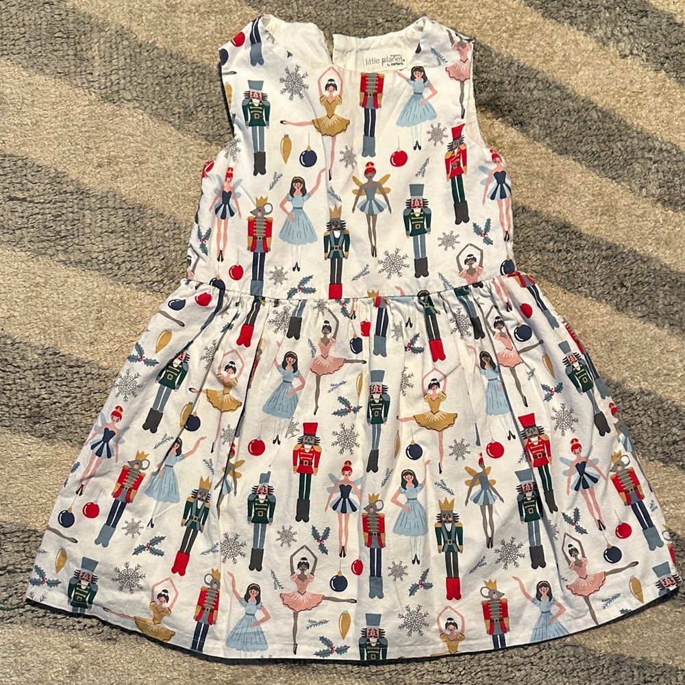 Little Planet - Girls Nutcracker Print Holiday Dress